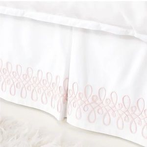 SERENA  and LILY Bedskirt twin size Swirl Appliqué